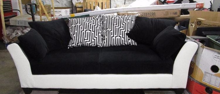 lot 330 image: Black and White Modern Couch