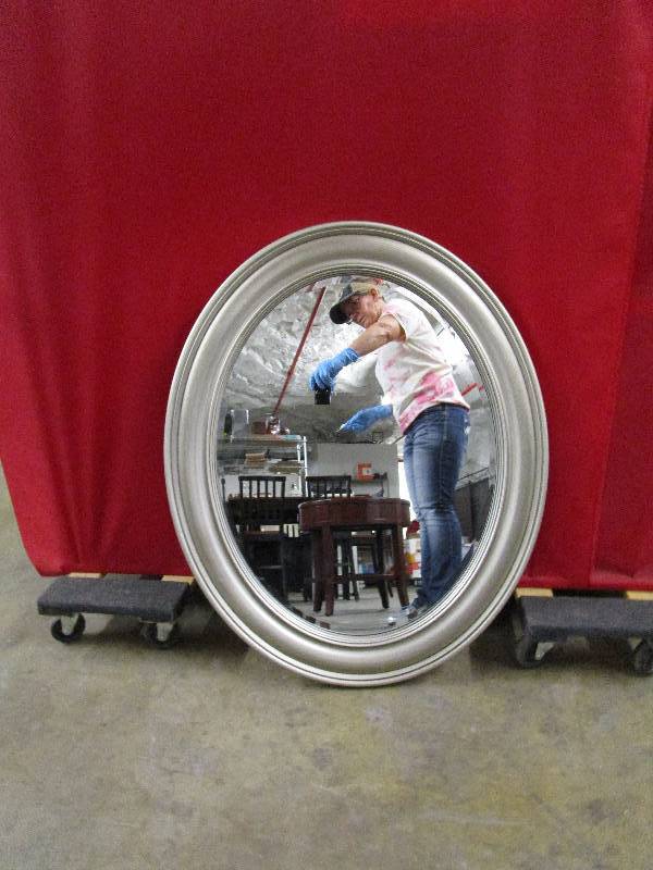 lot 355 image: Silver Oval Mirror
