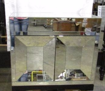 lot 368 image: Tangent Mirrored Bar Cabinet Z Gallerie