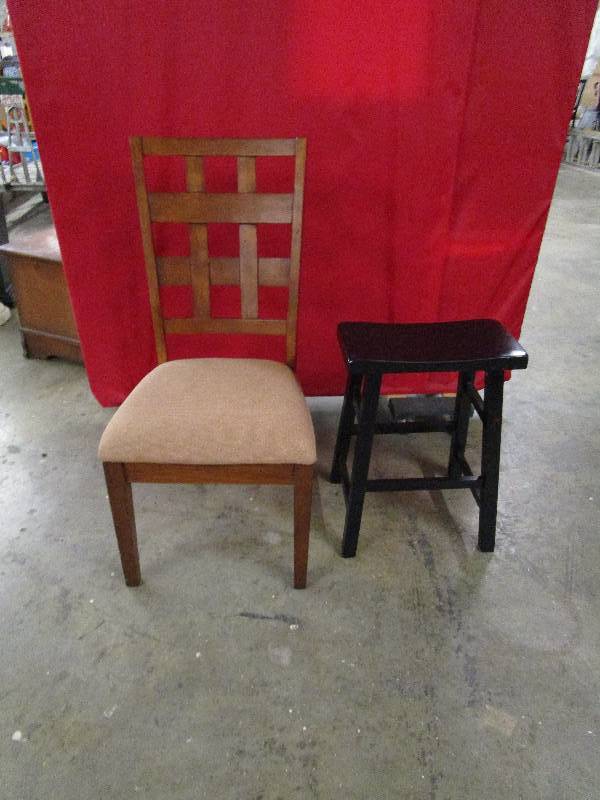 lot 371 image: Chair and a bar stool