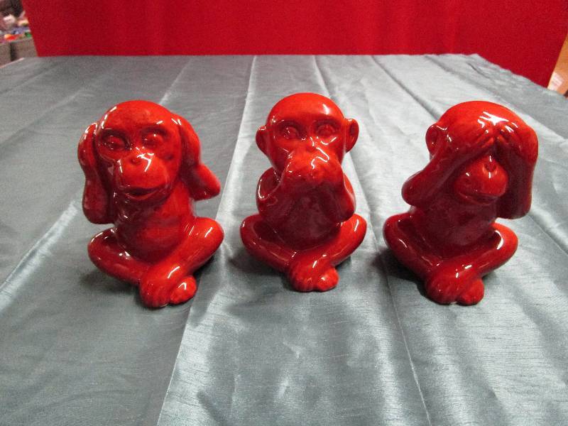 lot 402 image: Hear no evil see no evil speak no evil monkeys