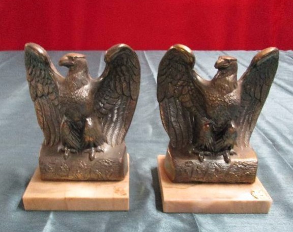 lot 411 image: Brass and Onyx Eagles