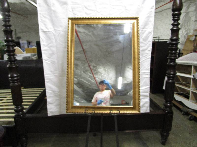 lot 457 image: Large gold mirror