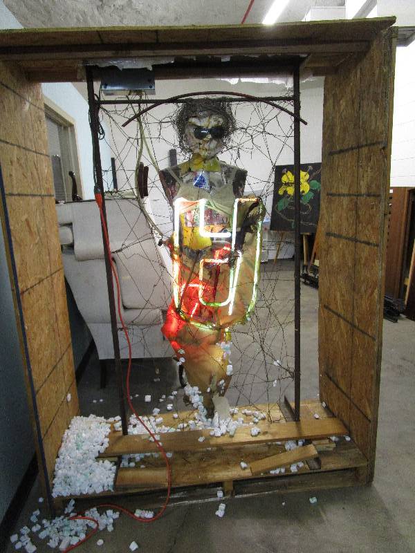 lot 486 image: New Age Modern Art Piece with working Neon