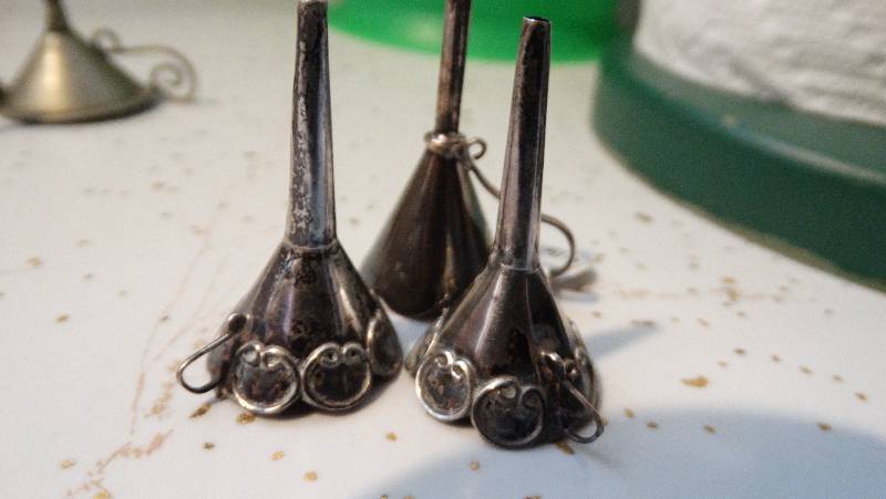 lot 964 image: 3 Old miniature funnels.