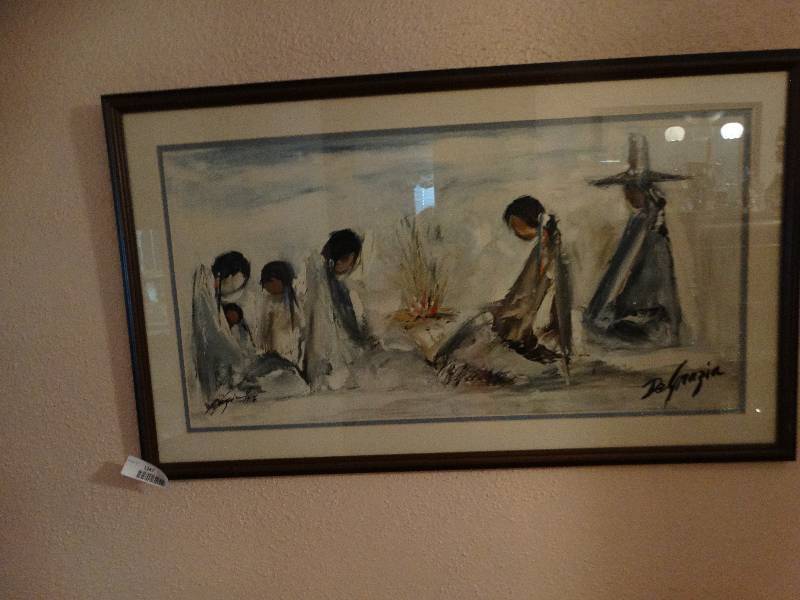 lot 1247 image: Framed art by Degrazia.