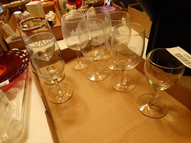 lot 1254 image: Assorted wine glasses.