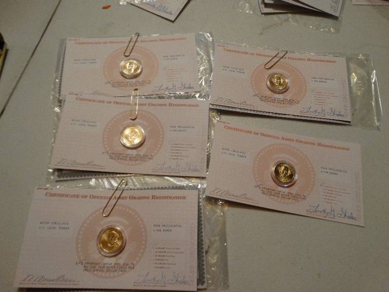lot 1334 image: 5 - 2008 Presidential van - buren never circulated gold dollars 4 - wgloves.