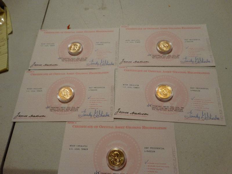 lot 1339 image: 5 - 2007 Madison gold dollars never circulated.
