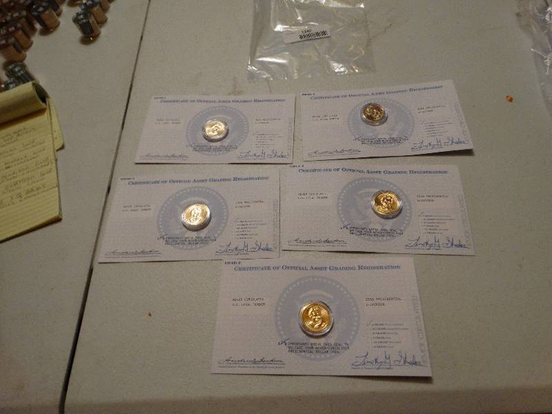 lot 1342 image: 5 - 2008 Jackson gold dollars never circulated.