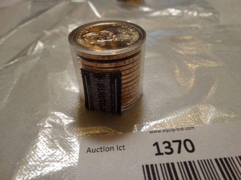 lot 1370 image: 12- Andrew Jackson gold dollars in case never circulated.