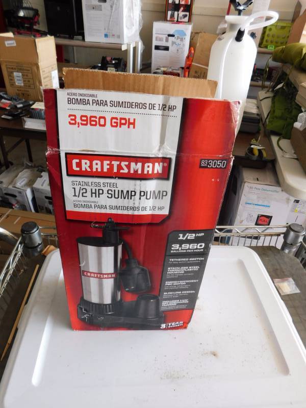 lot 114 image: Craftsman Stainless 12hp sump pump