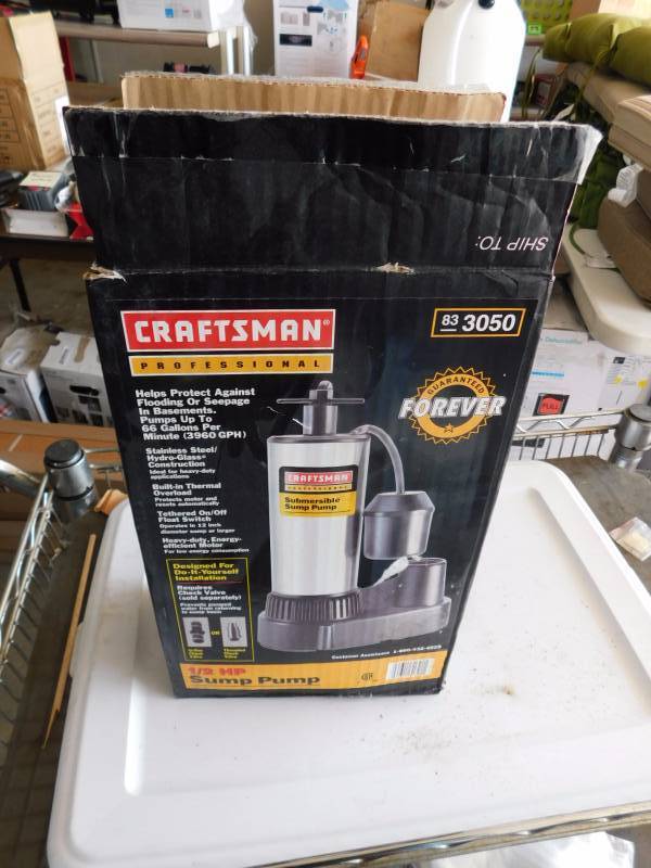 lot 115 image: Craftsman Stainless 12hp sump pump