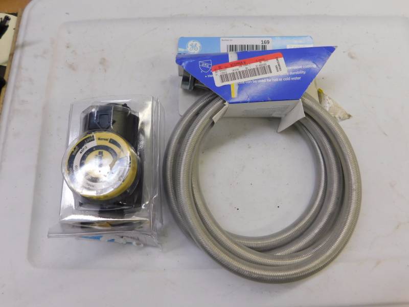 lot 169 image: water timer and washer hoses