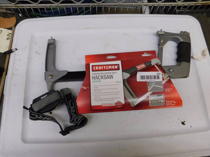 lot 197 image: Craftsman Hacksaw and headlight