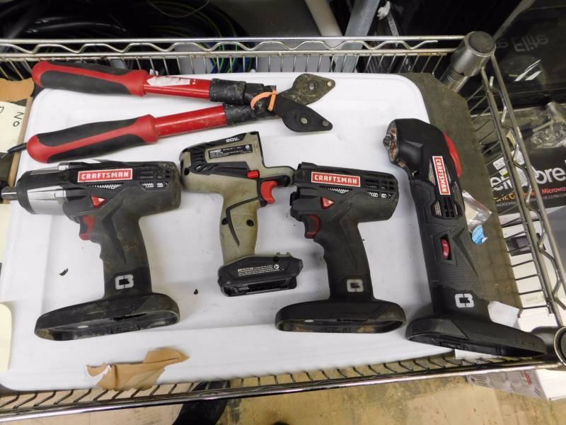 lot 212 image: Craftsman rechargeable drills and parts