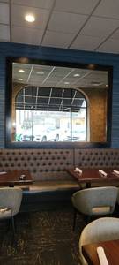 lot 18720 image: 8ft Mirror W a Dark Brown Wooden Frame