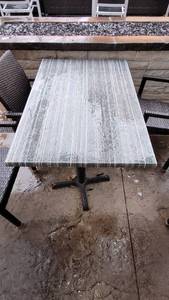 lot 18794 image: Grey Granite Top Dining Table