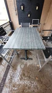 lot 18798 image: Grey Granite Bar Height Table
