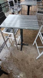 lot 18799 image: Small Grey Granite Bar Height Table