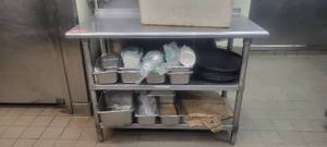 lot 18736 image: 47in Stainless Steel Prep Table W Under Storage