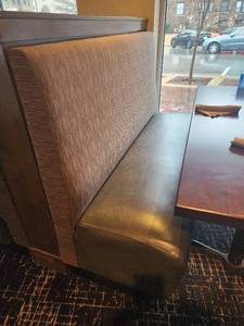 lot 18827 image: Gray Faux Leather Booth W Fabric Back