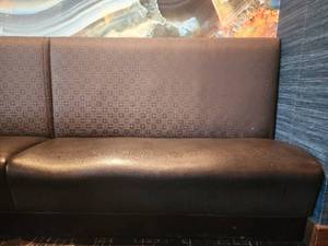 lot 18834 image: Gray Faux Leather Booth W Fabric Back