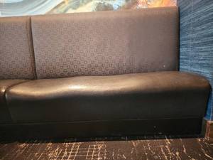 lot 18835 image: Gray Faux Leather Booth W Fabric Back