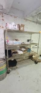 lot 18854 image: 4-Tier Metal Rolling Shelf