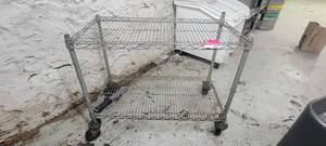 lot 18899 image: 2-Tier Metal Wire Cart
