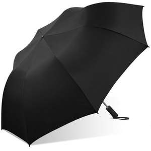 lot 67478 image: Folding Golf Umbrella Black with Windproof Frame Design Rubber Spray Handle, Used.