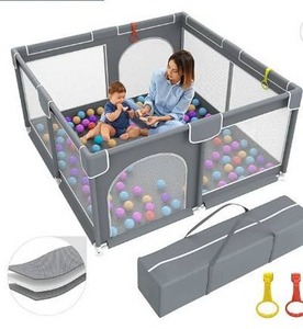 lot 67487 image: Baby Playpen , Baby Playard, Playpen for Babies with Gate Indoor & Outdoor Kids Activity Center with Anti-Slip Base