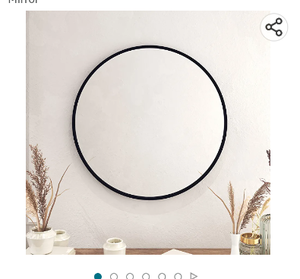 lot 67495 image: Black Circle Wall Mirror Black Round Wall Mirror for Entryways, Washrooms, Living Rooms