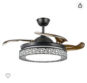 lot 67583 image: 42 Smart Ceiling Fan with LED Lights and Remote Control, Retractable Modern Chandelier Fan with Light Dimmable