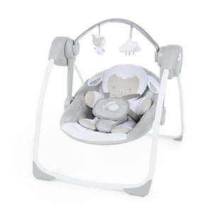 lot 67590 image: Ingenuity Soothe n Delight 6-Speed Portable Baby Swing with Music - Cuddle Lamb (Unisex), Used.