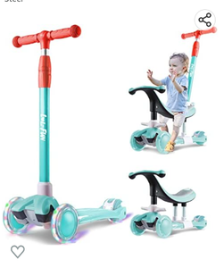 lot 67598 image: LOL-FUN Scooter for Kids Ages 2-5 Boy Girl Toys 2 Year Old Gift, 3 in 1 Toddler Scooter 3 Wheels Balance Bike & Push car