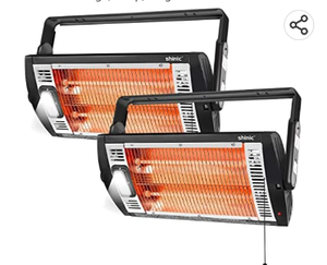 lot 67646 image: 2 Packs -Electric Garage Heaters for Indoor Use, 1500W750W Ceiling Mounted Radiant Heaters