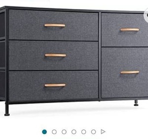 lot 67650 image: Nicehill Dresser for Bedroom with 5 Drawers, Storage Drawer Organizer, Wide Chest of Drawers for Closet