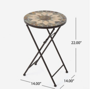 lot 67652 image: Home Decor Silvester Round Outdoor End Table