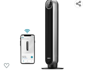 lot 67662 image: Dreo Nomad One S Smart WiFi Tower Fan with Remote, Alexa Fan, Silver