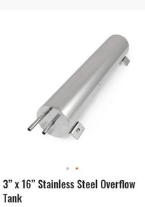 lot 67683 image: Universal 3x16 Stainless Coolant Overflow Tank 52 oz