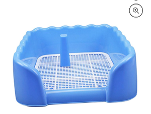 lot 67684 image: Indoor Dog Potty Tray for Small and Medium Dogs Bedpan Litter Pan Toilet Blue