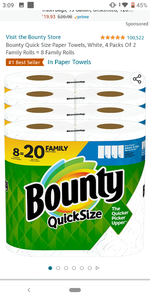 lot 67687 image: 2. Bounty Quick Size Paper Towels, White, 4 Packs Of 2 Family Rolls  8 Family Rolls