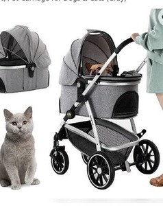 lot 67694 image: Kenyone Dog Stroller for Small Medium Dogs, Foldable Pet Travel System 3 in 1 Multifunction Pet Stroller
