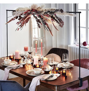 lot 67702 image: Weharnar Balloon Arch Kit Black Adjustable Over The Table Rod Stand