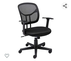 lot 67709 image: Amazon Basics Mesh, Mid-Back, Adjustable, Swivel Chair with Armrests, Black, Model BOOIIFW2L4