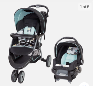 lot 67735 image: Baby Trend EZ Ride 35 Travel System, Doddle Dots Blue