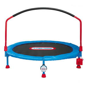 lot 67742 image: Little Tikes 4.5-ft. Lights n Music Trampoline with Music Lights and Bluetooth Connectivity, Used.