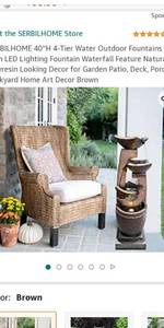 lot 67745 image: SERBILHOME 40H 4-Tier Water Outdoor Fountains with LED Lighting Fountain Waterfall. (Damage Shown in Picture)