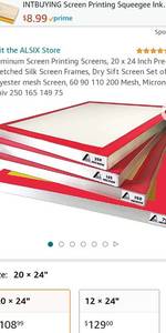 lot 67747 image: Aluminum Screen Printing Screens, 20 x 24 Inch Pre-Stretched Silk Screen Frames, Dry Sift Screen Set of 4, Used.